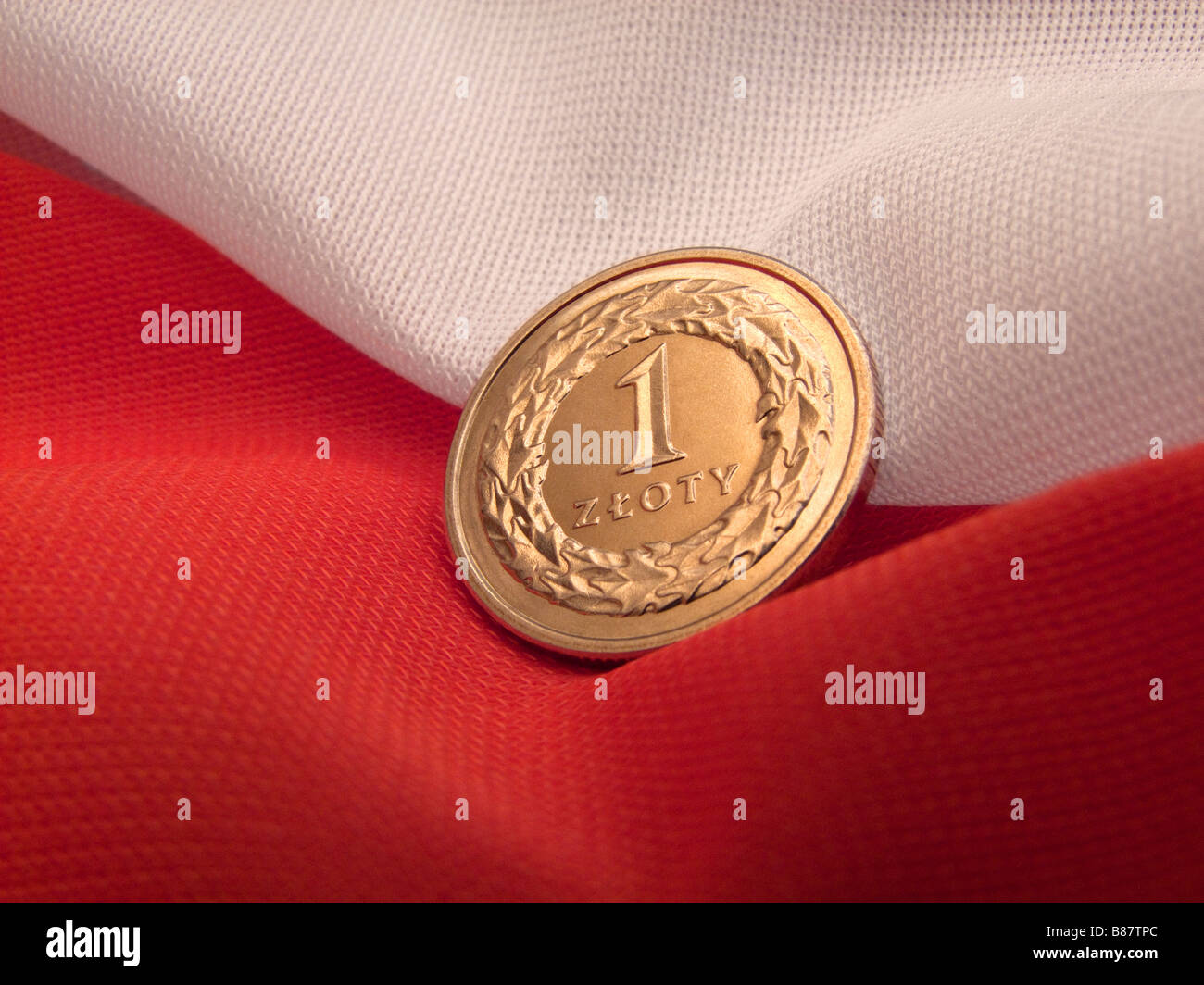 Flag of Poland polish currency PLN Stock Photo - Alamy