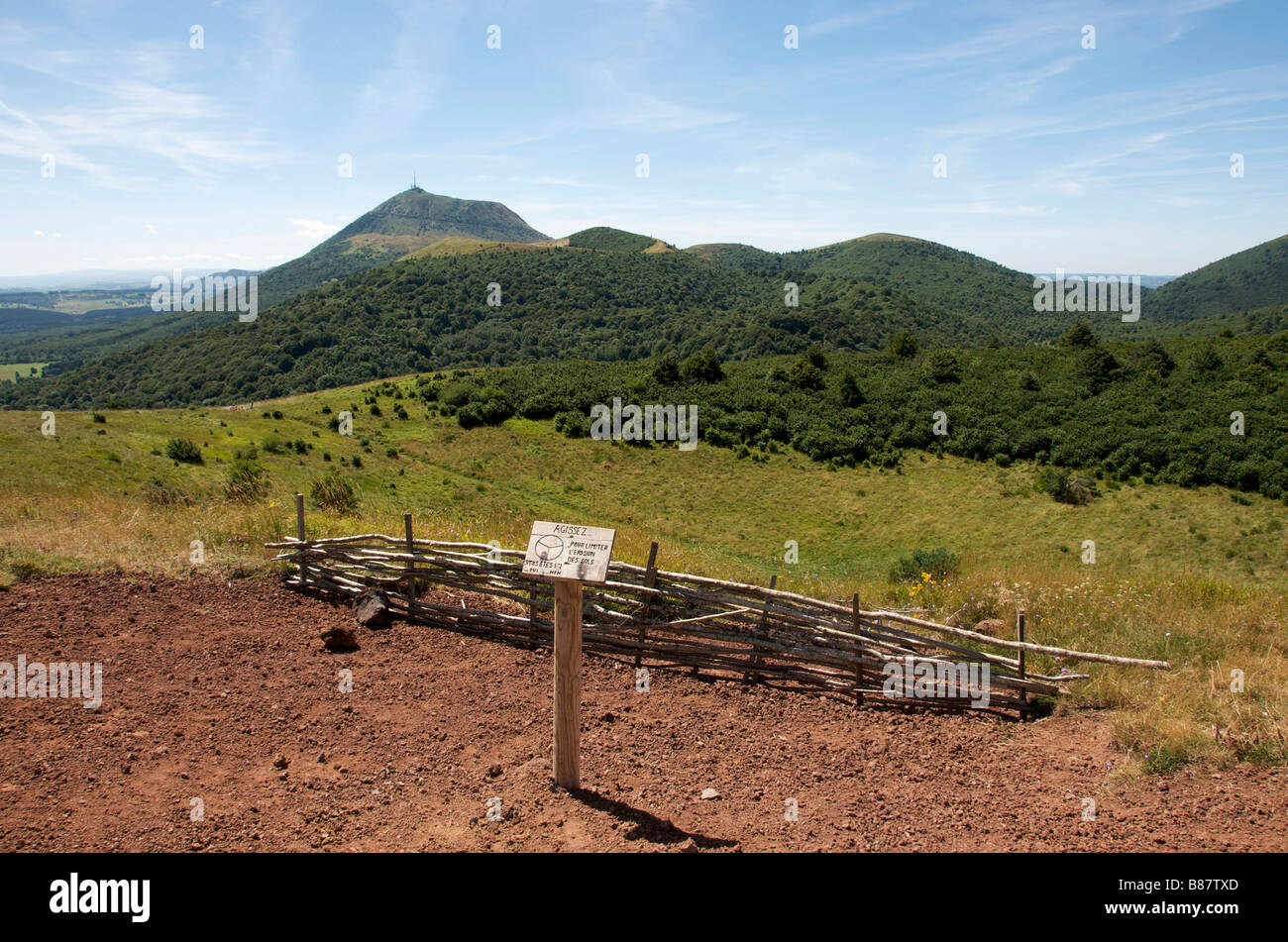 The Puy de Dome, volcano in Auvergne. France Stock Photo