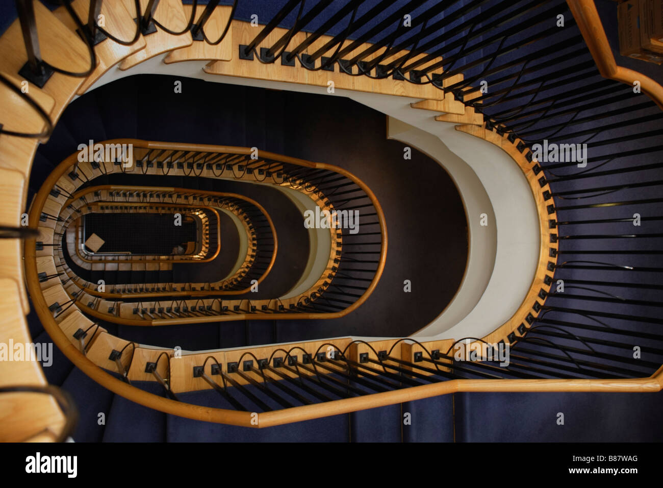 A long winding stairwell Stock Photo