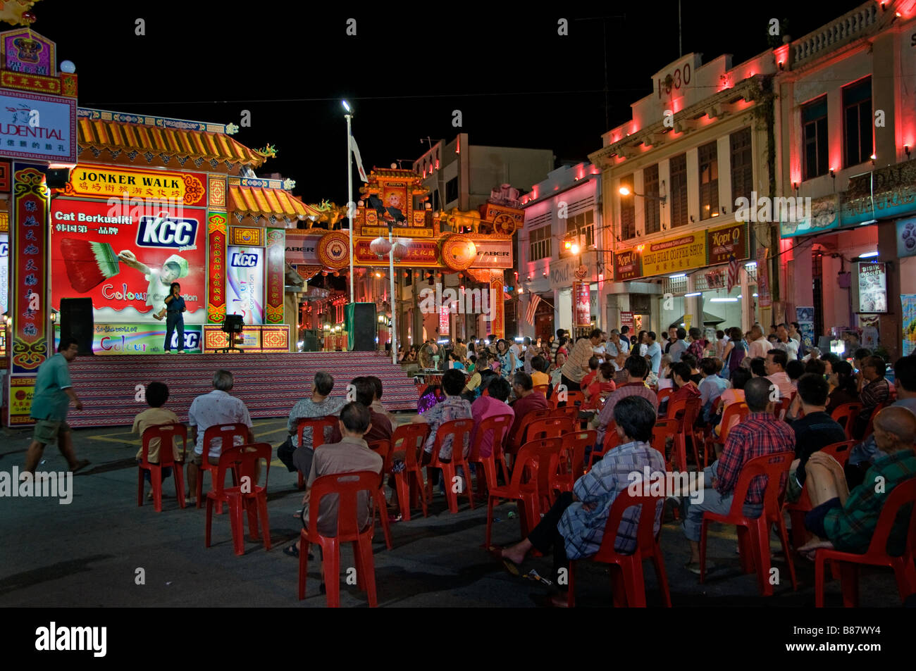 Malacca Malaysia  Chinatown night market bazaar street town city china chinese Stock Photo