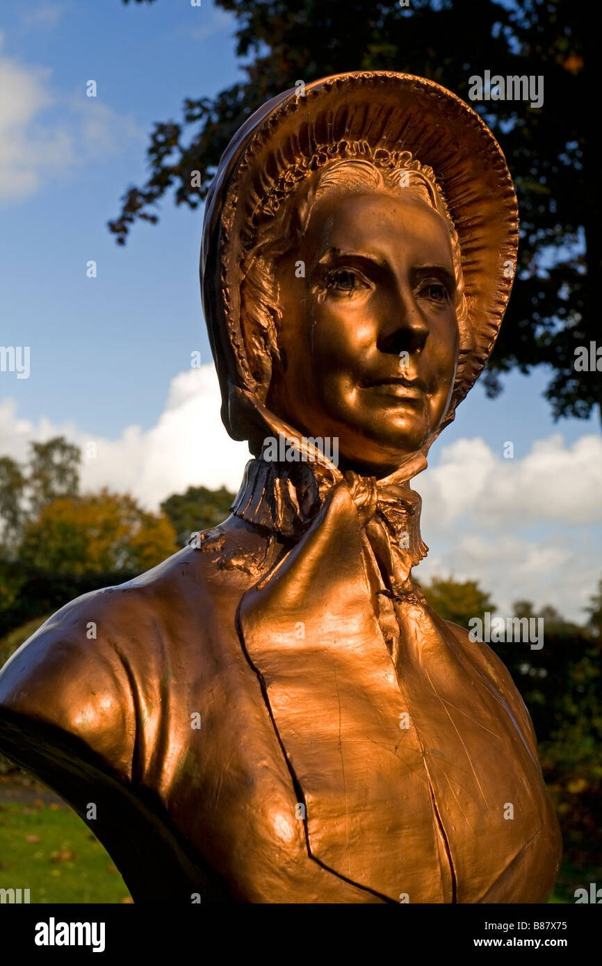 Bust of Catherine Booth [1829-1890] known as the Mother of the Salvation Army near her birthplace in Ashbourne Derbyshire Stock Photo
