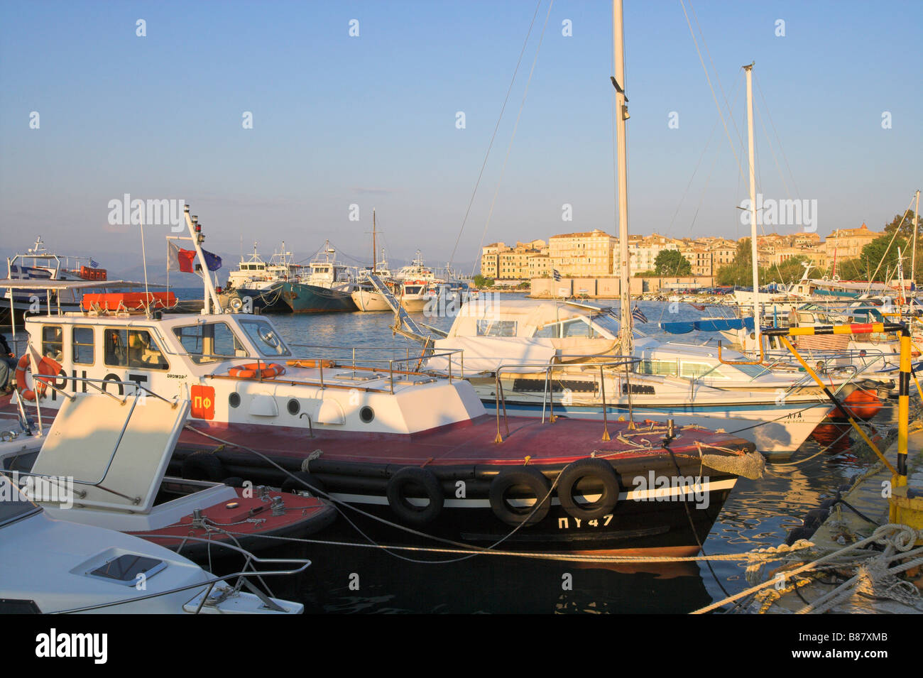 Old Port Corfu Town Stock Photo