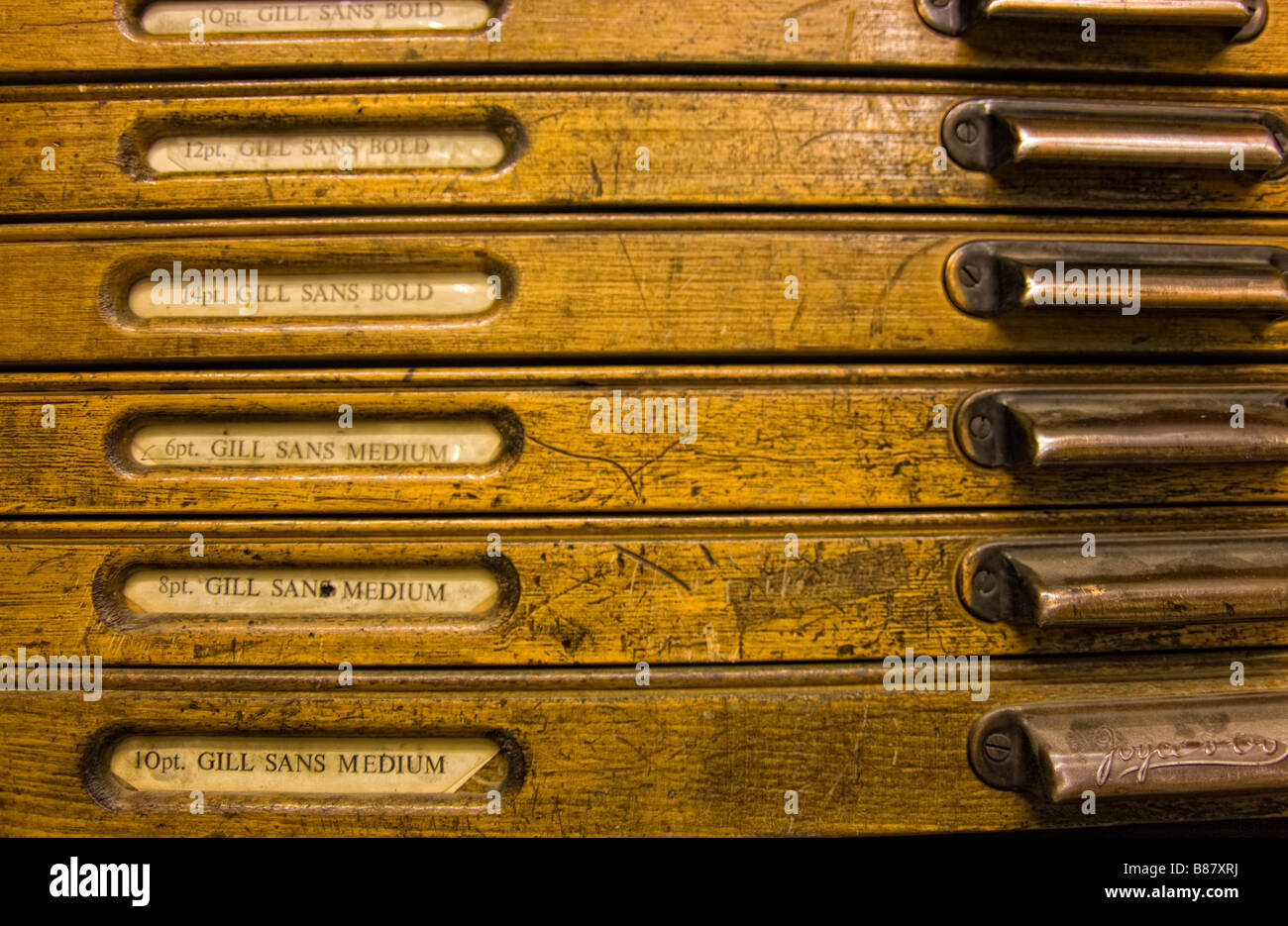 Letterpress Printing, Type cases Stock Photo Alamy