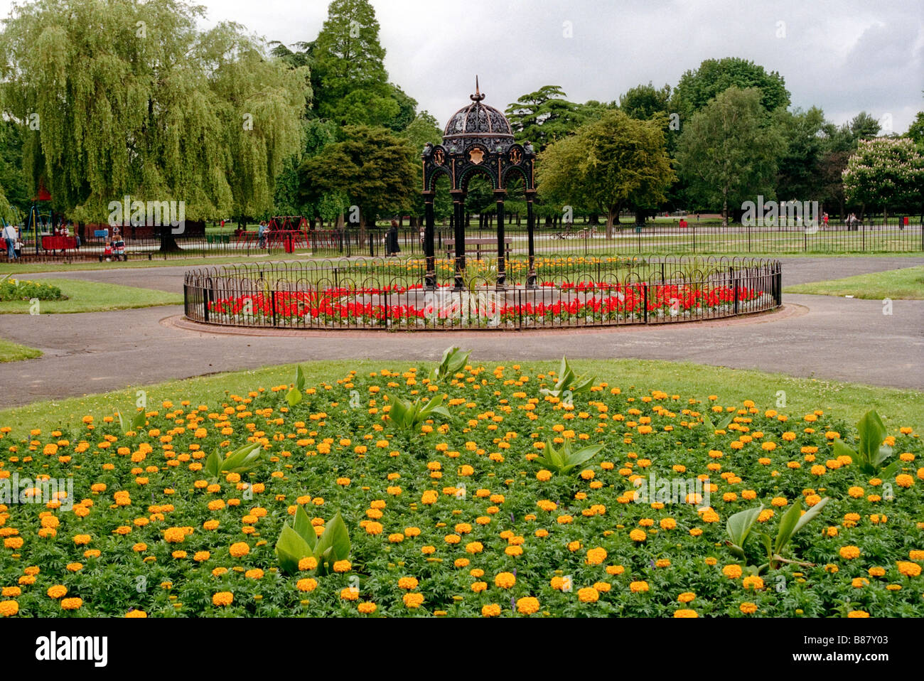 Memorial drinking fountain in Victoria Park an urban public park opened in 1897 covering 20 acres Cardiff South Wales UK Stock Photo