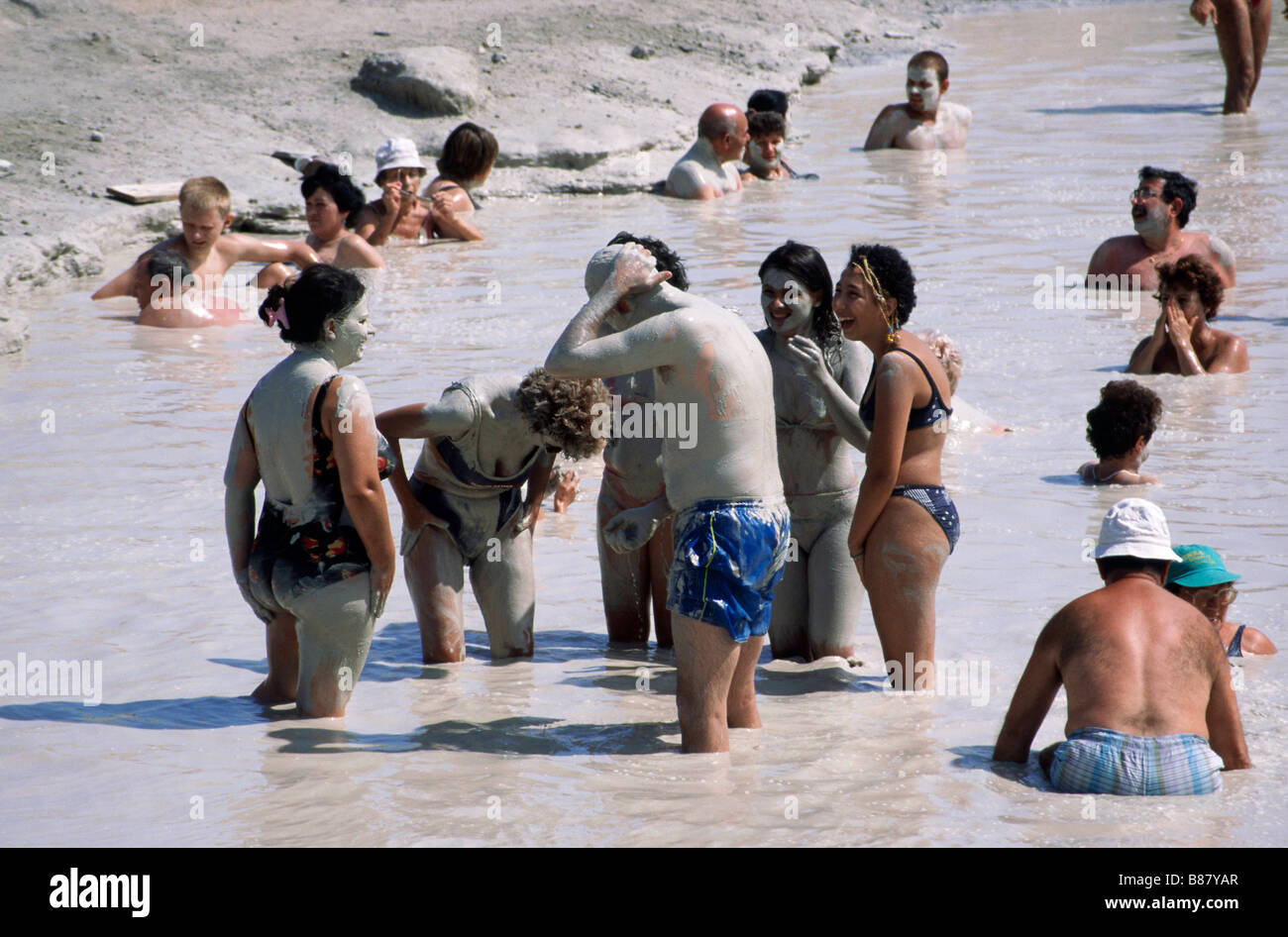 Waterhog taking a mud bath - Stock Image - C054/5344 - Science Photo Library