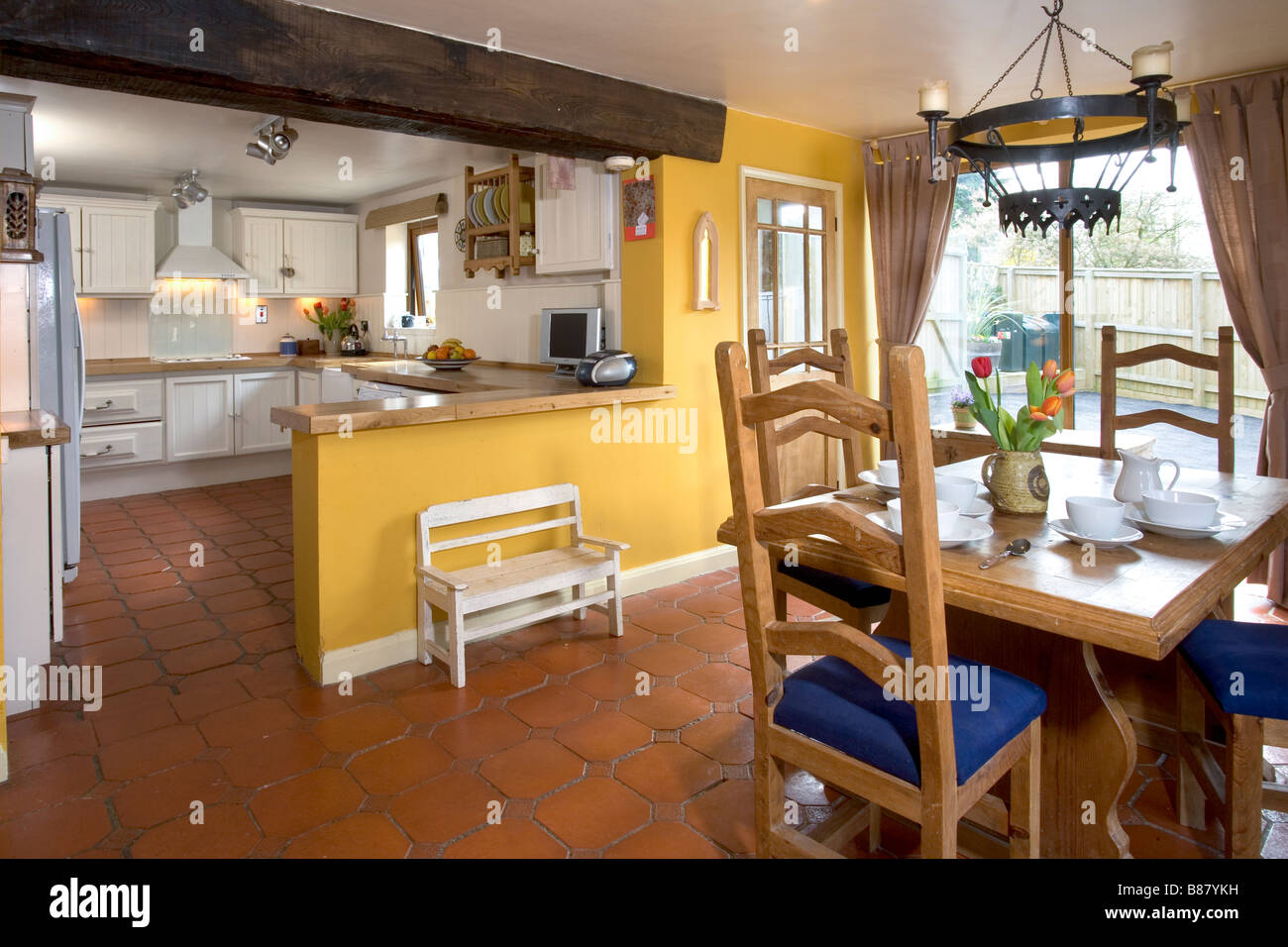 UK. A house interior, kitchen Stock Photo - Alamy