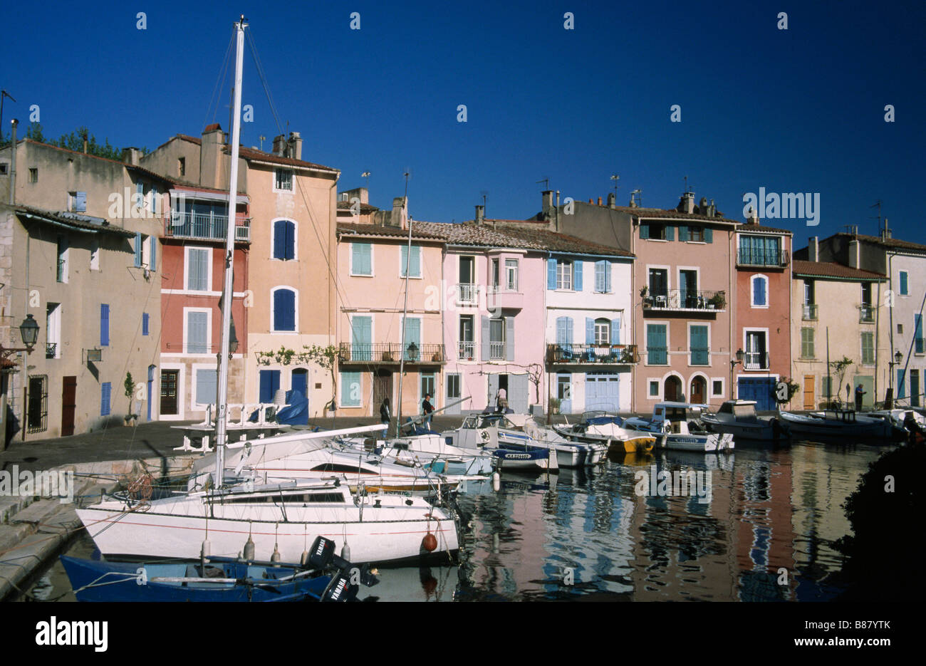 Caronte channel Etang de Berre Canal waterway Martigues Boats moored ...