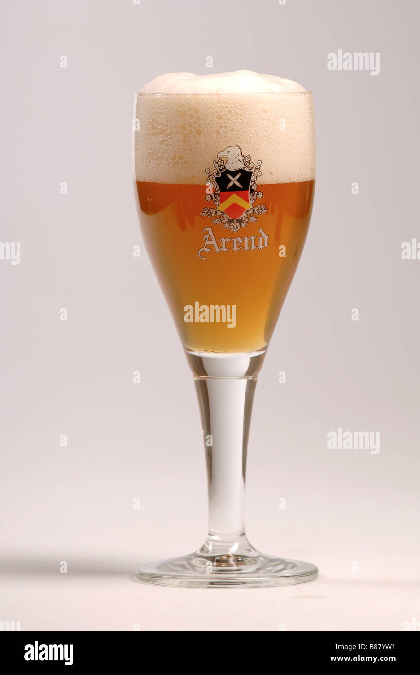 Glass of Arend Dubbel beer Hoboken Belgium Stock Photo