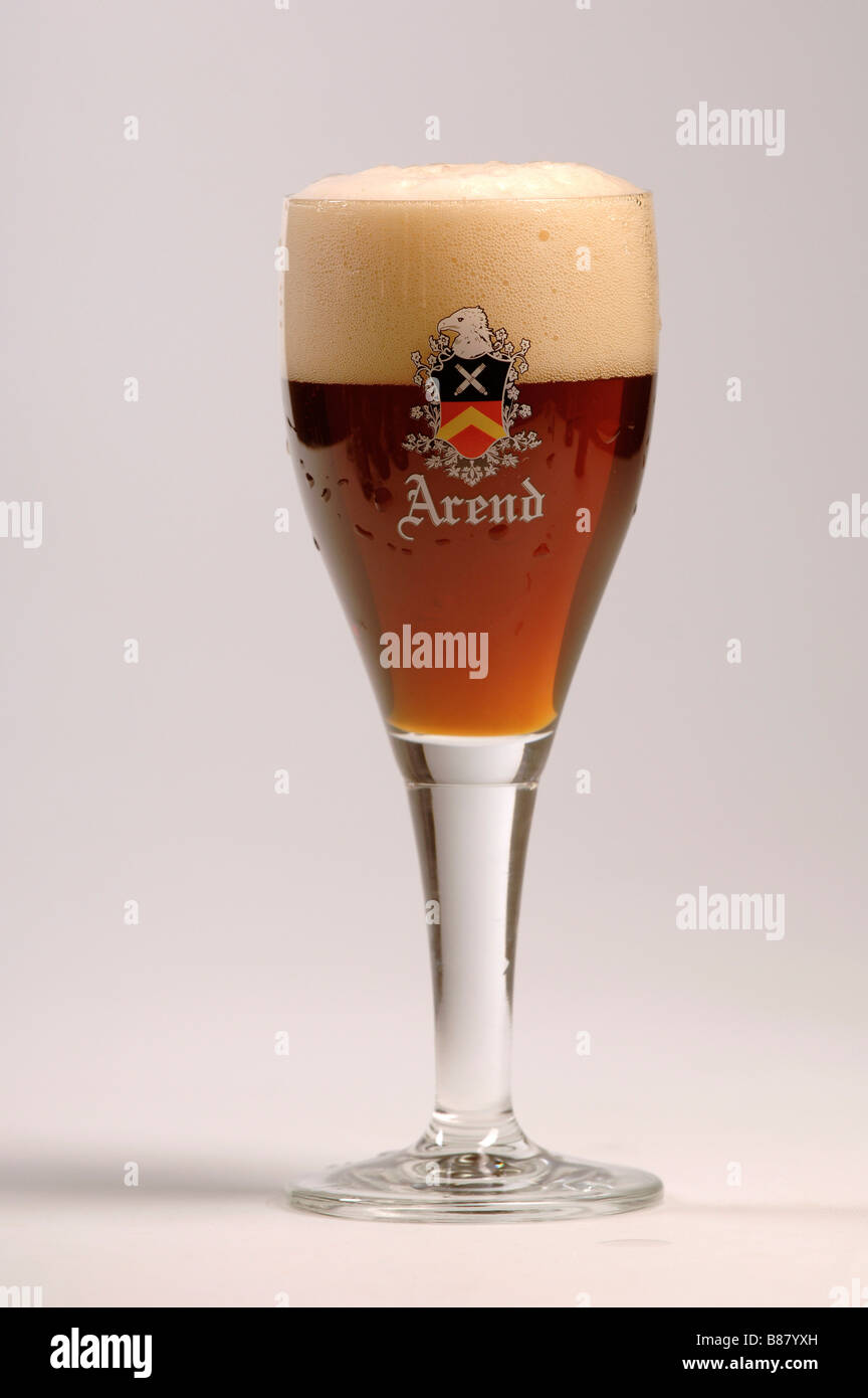 Glass of Arend Winter beer Hoboken Belgium Stock Photo