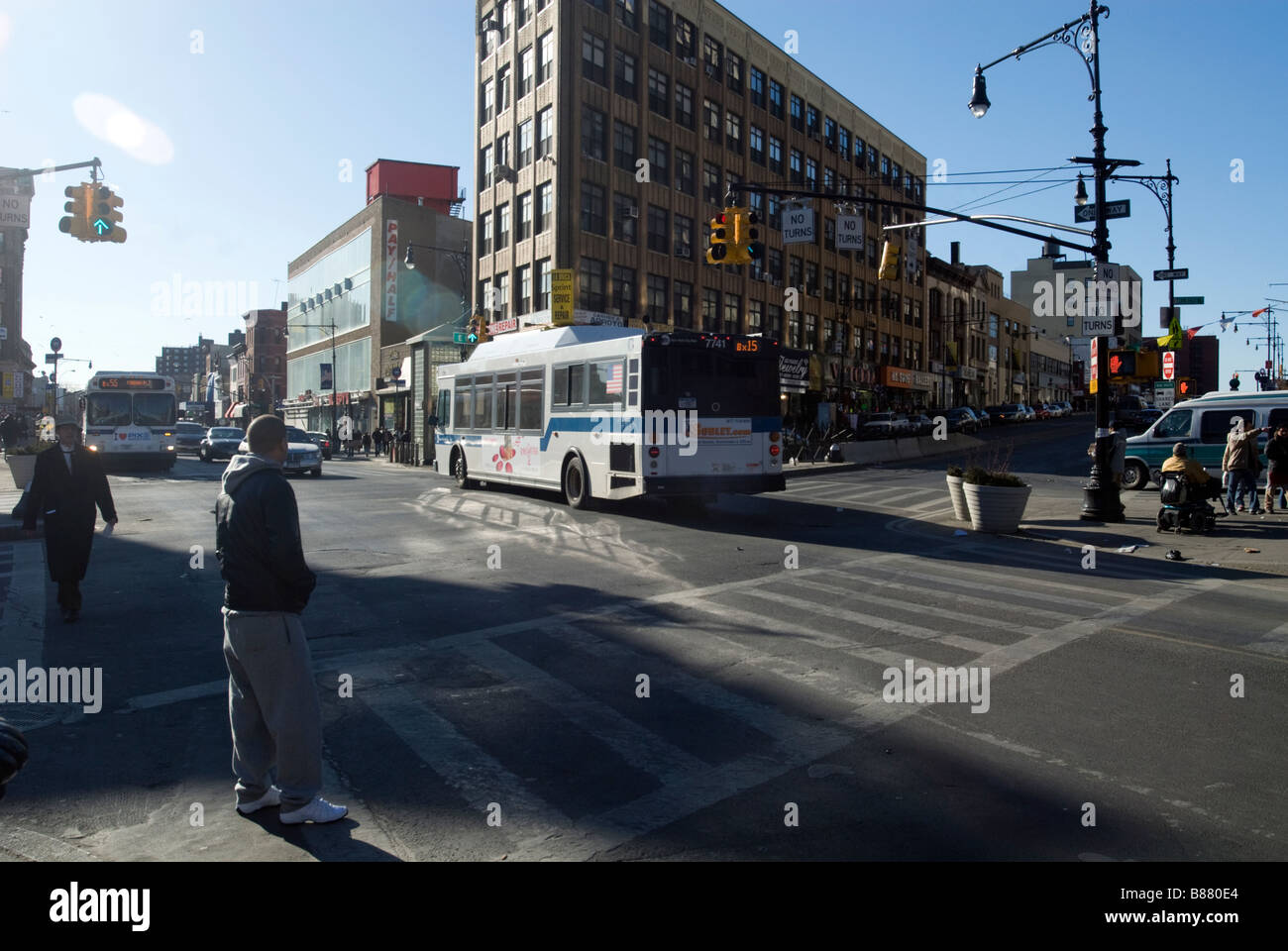 Shoppers in the the Hub in the Melrose section of the New York borough of the Bronx Stock Photo