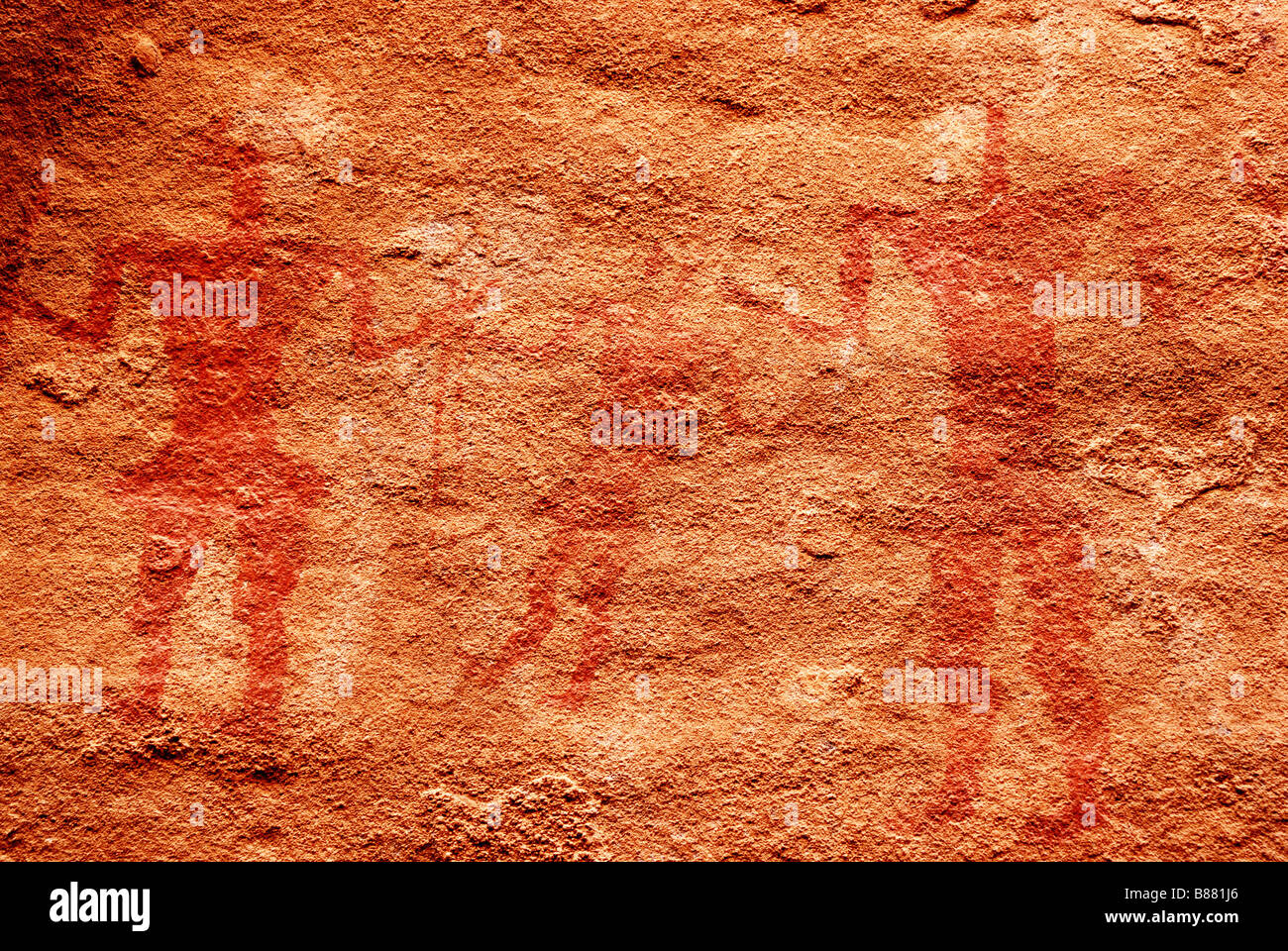 Rock paintings in Messak Mellel (Wadi Mellel or Messak Mellet) Stock Photo
