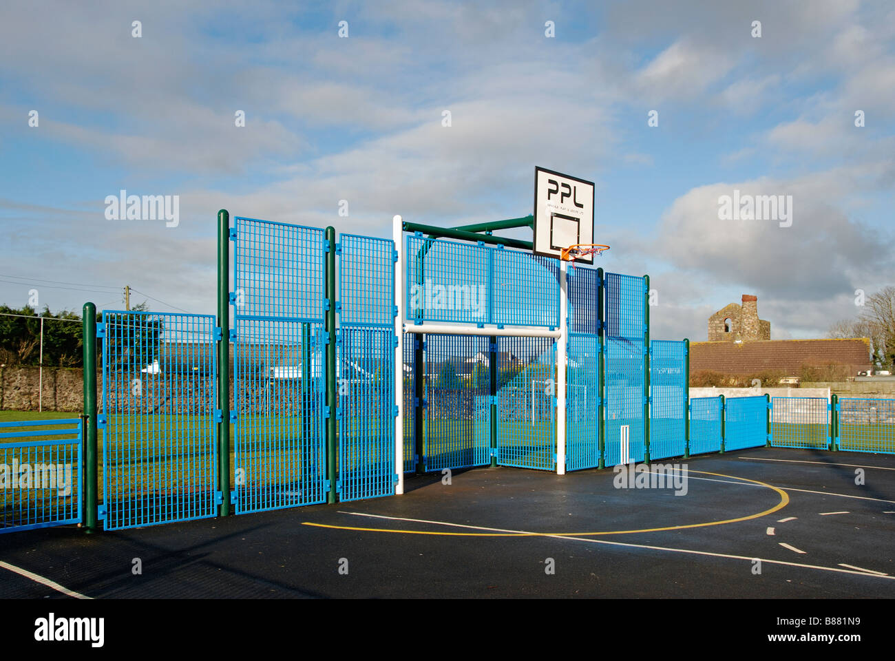 a multi use, outdoor, all weather sports pitch in camborne,cornwall,uk Stock Photo