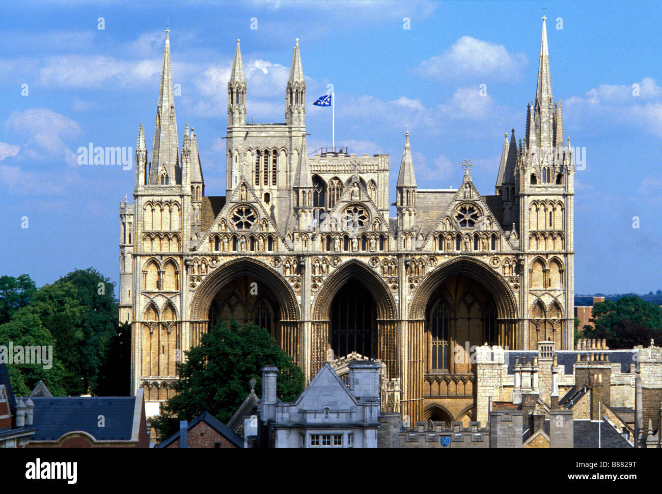 The West Front of Peterborough Cathedral Cambridgeshire England UK ...