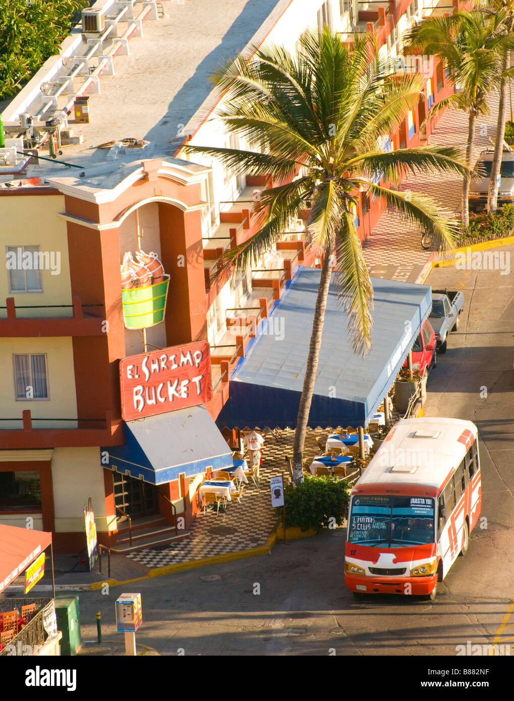 MEXICO SINOLA STATE MAZATLAN Aerial view of famous El Shrimp Bucket