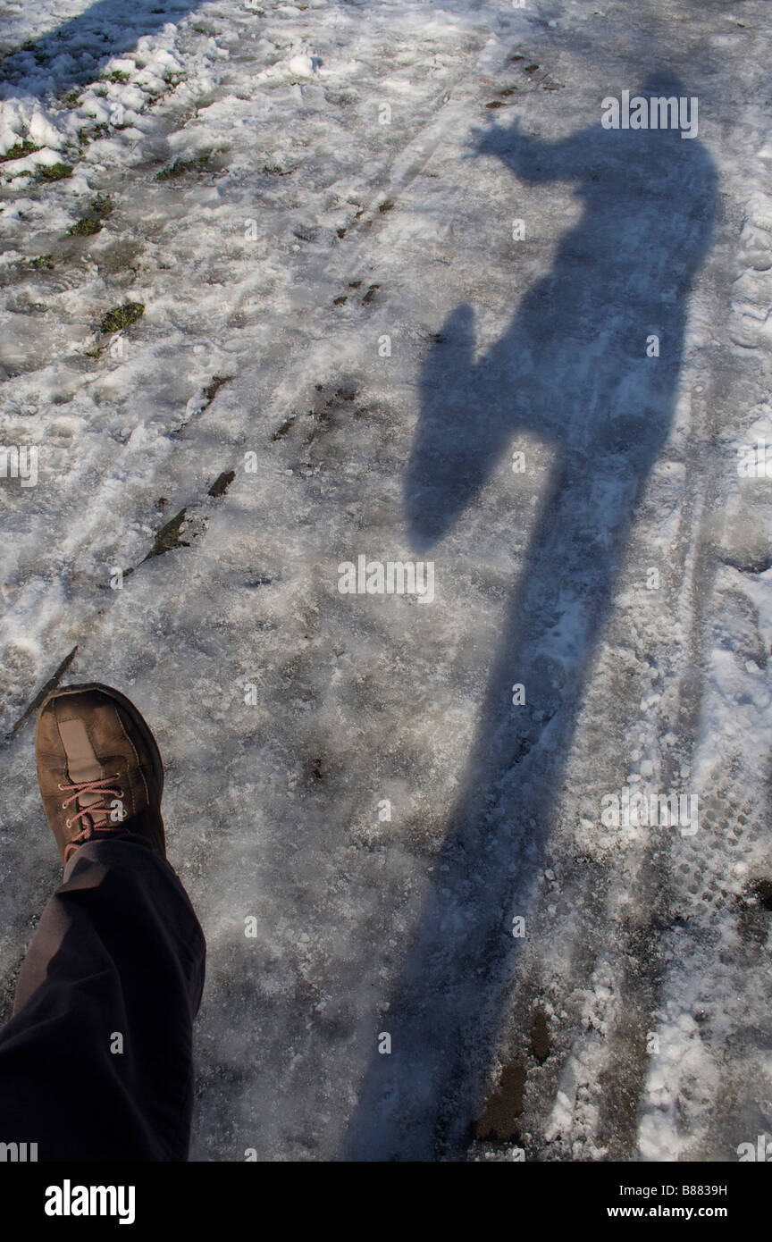 Woman slipping on ice Stock Photo Alamy