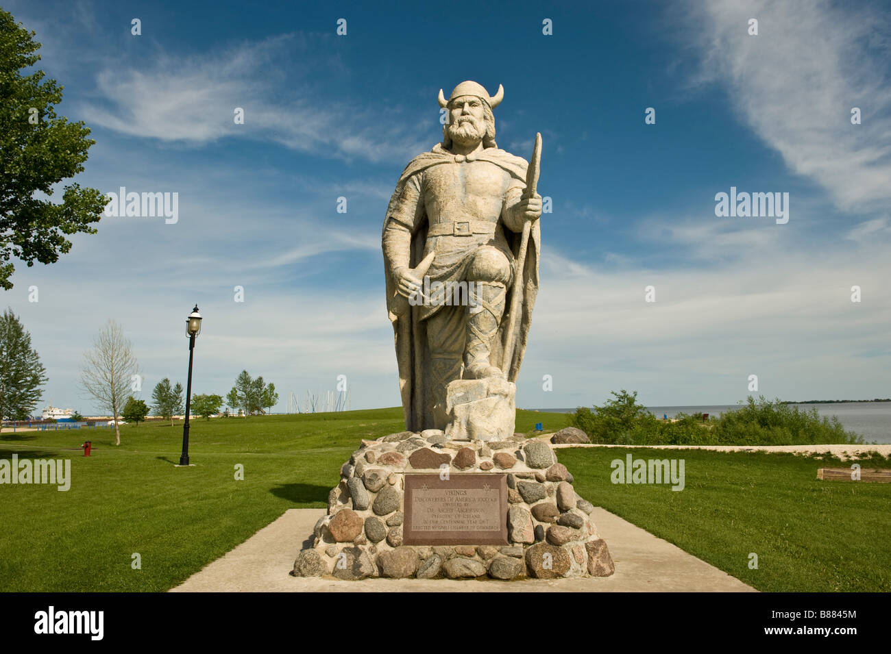 Viking statue, Gimli, Manitoba, Canada Stock Photo 22306528 Alamy
