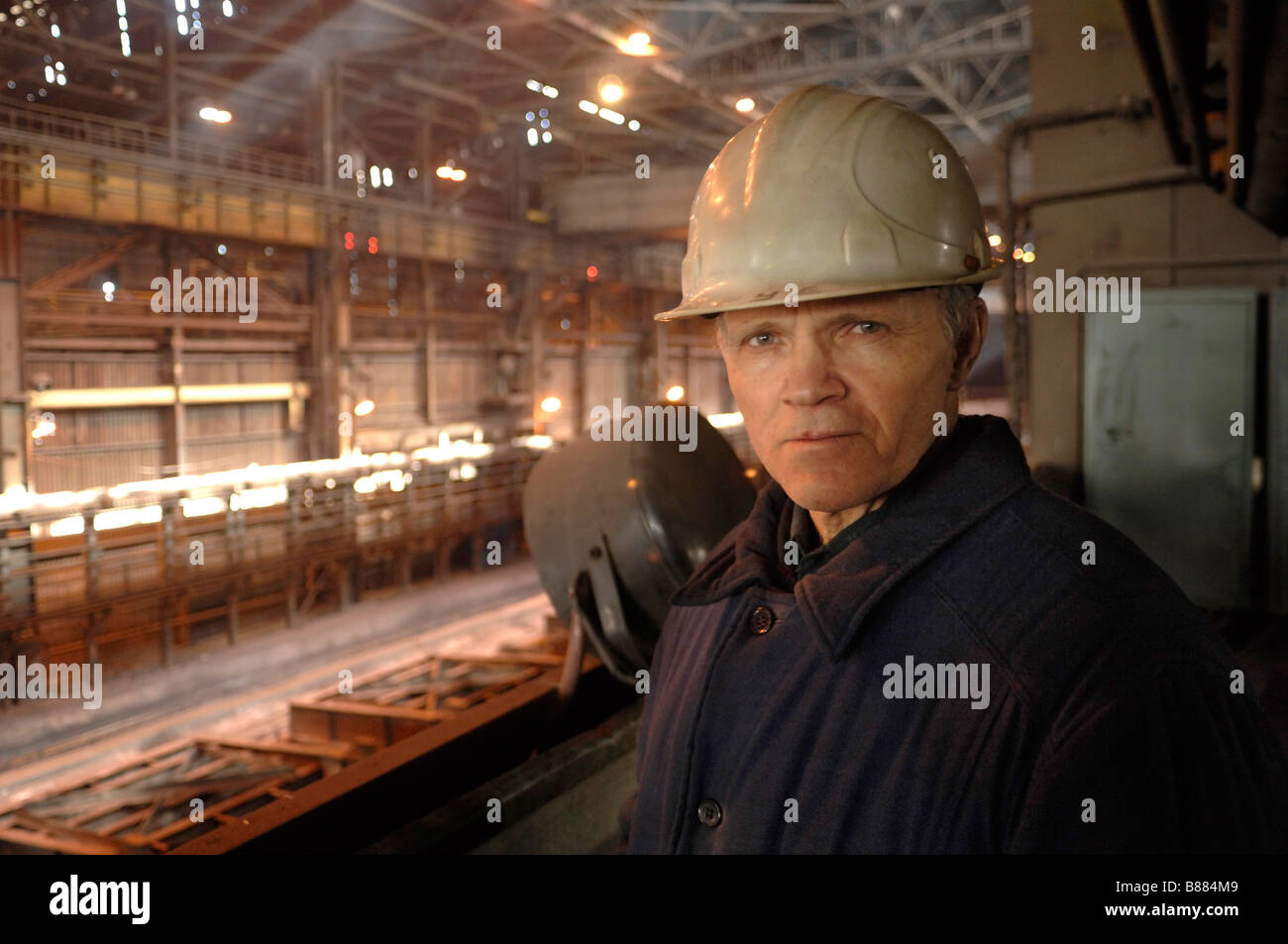 Workers at Donetsk steel mill in Eastern Ukraine The steel plant is run by ISTIL group Stock Photo