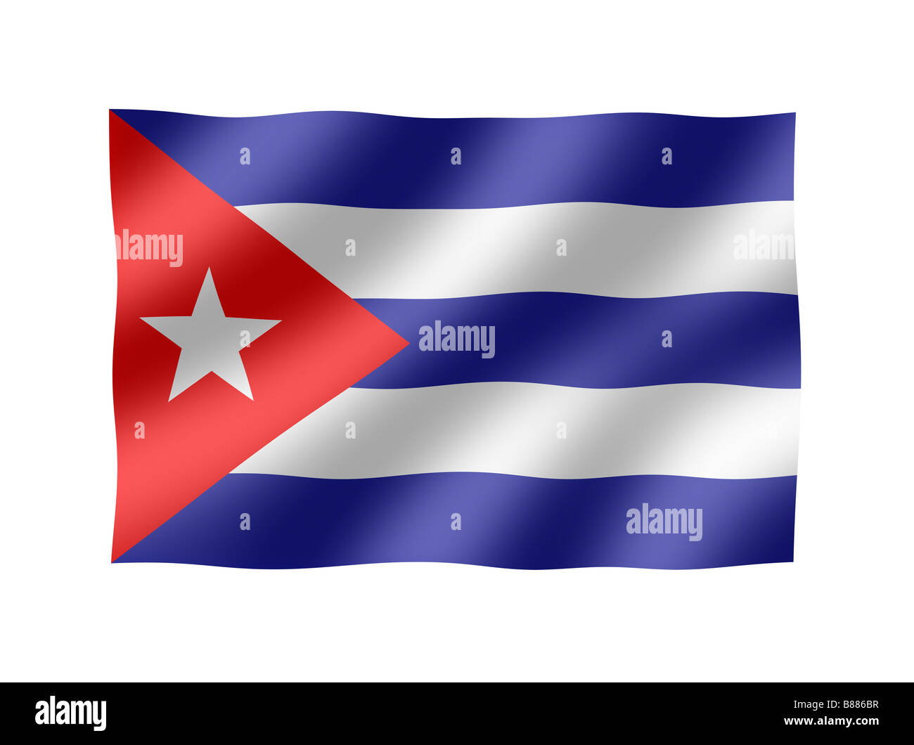 Cuba Cuban Flag Waving Stock Photo