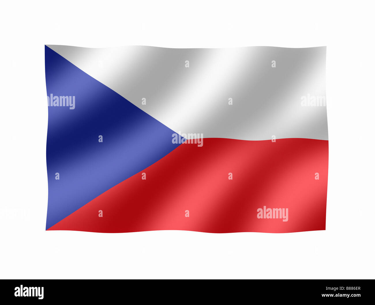 Czech Republic Czechslovakia Prague Flag Waving Stock Photo
