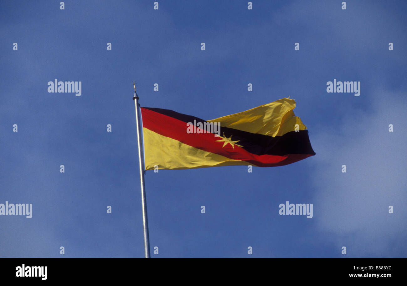 The flag of the state of Sarawak in Malaysia Stock Photo
