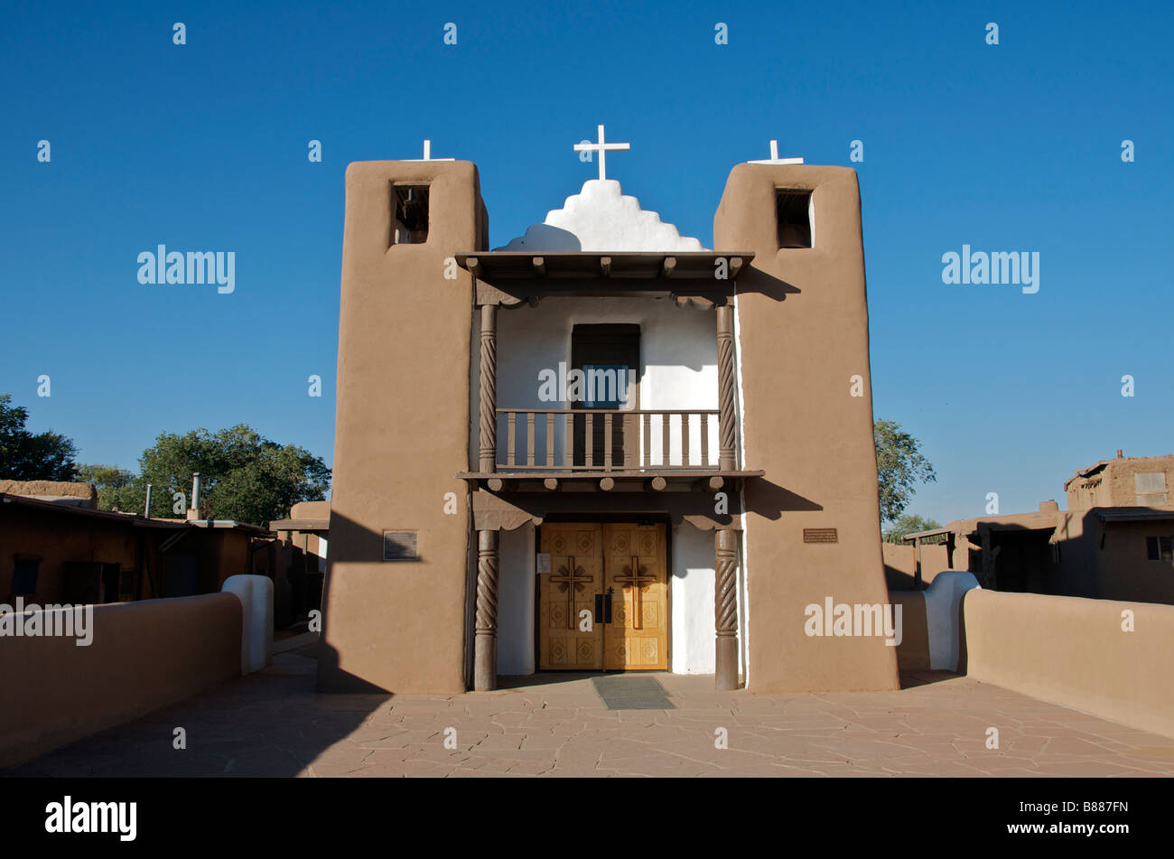 Facade San Geromino Church Taos Pueblo New Mexico USA Stock Photo