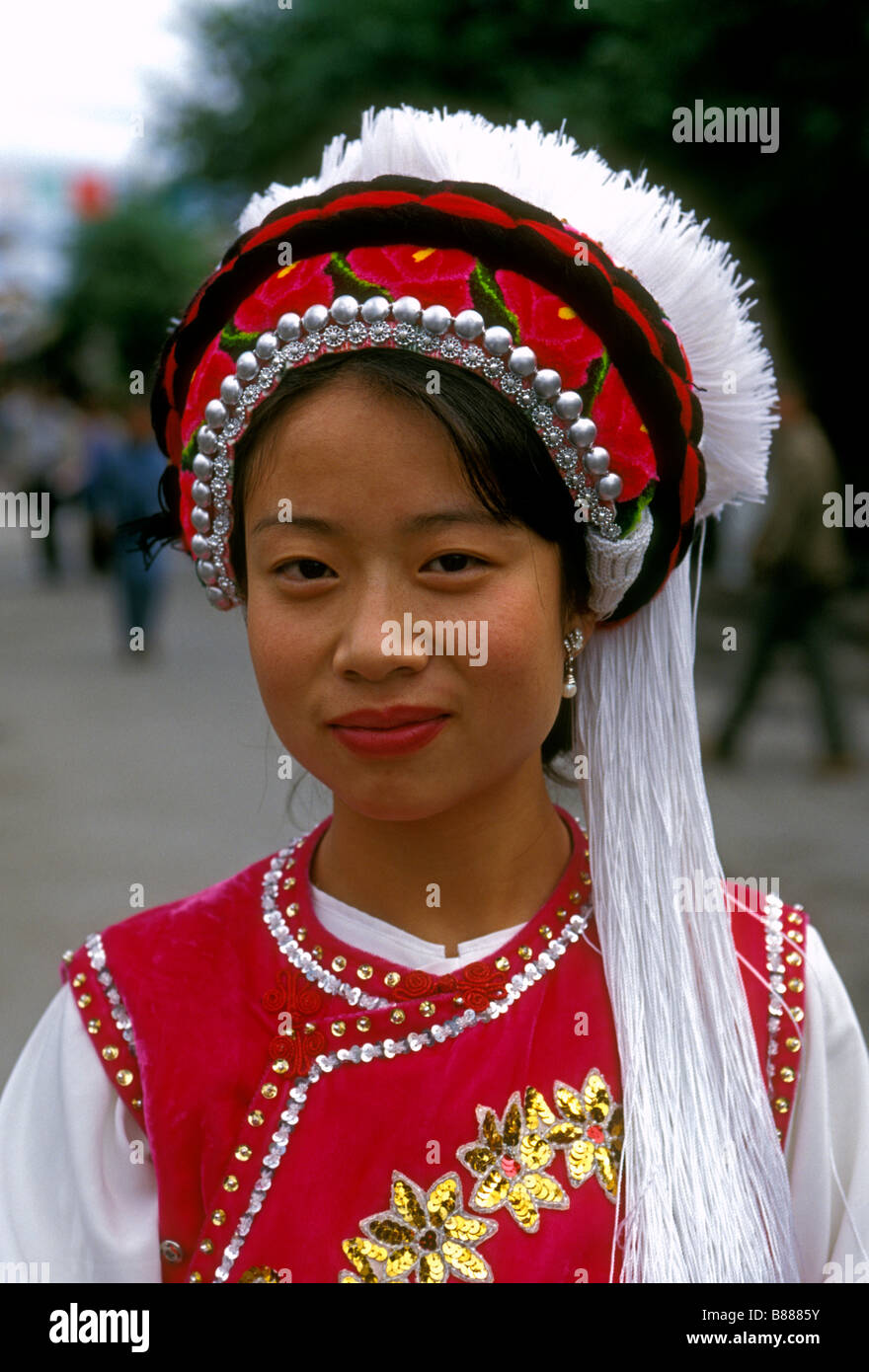 1, one, Chinese woman, Bai woman, Bai people, Bai ethnicity, ethnic  minority, adult woman, wearing hat, Dali, Yunnan Province, China, Asia  Stock Photo - Alamy