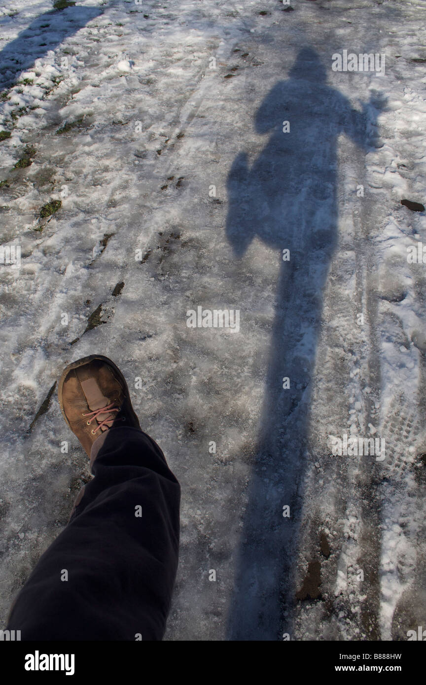 Woman slipping on ice Stock Photo Alamy