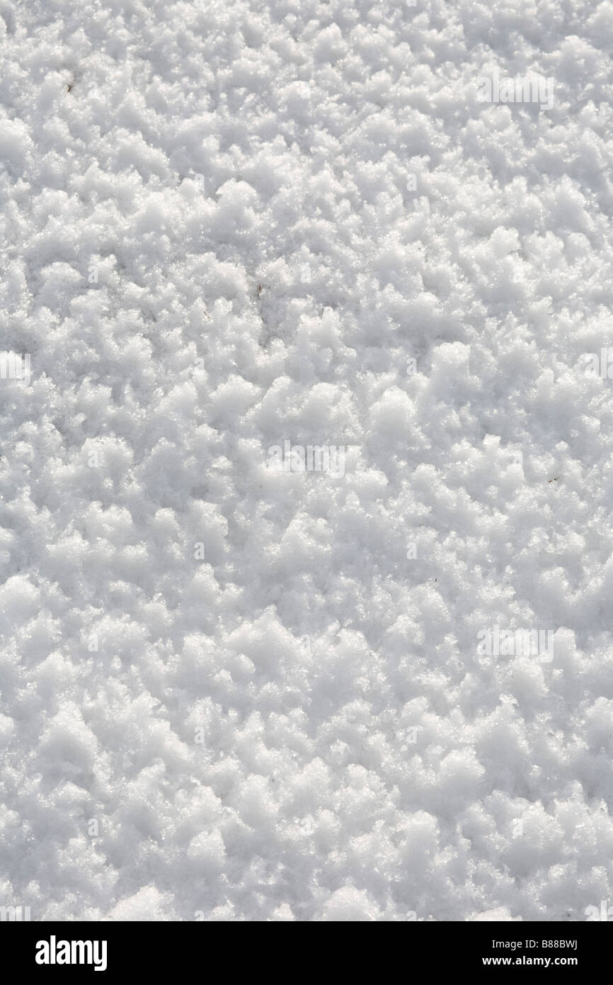 Crystals of lying snow in the sunshine near Newton beach Stock Photo