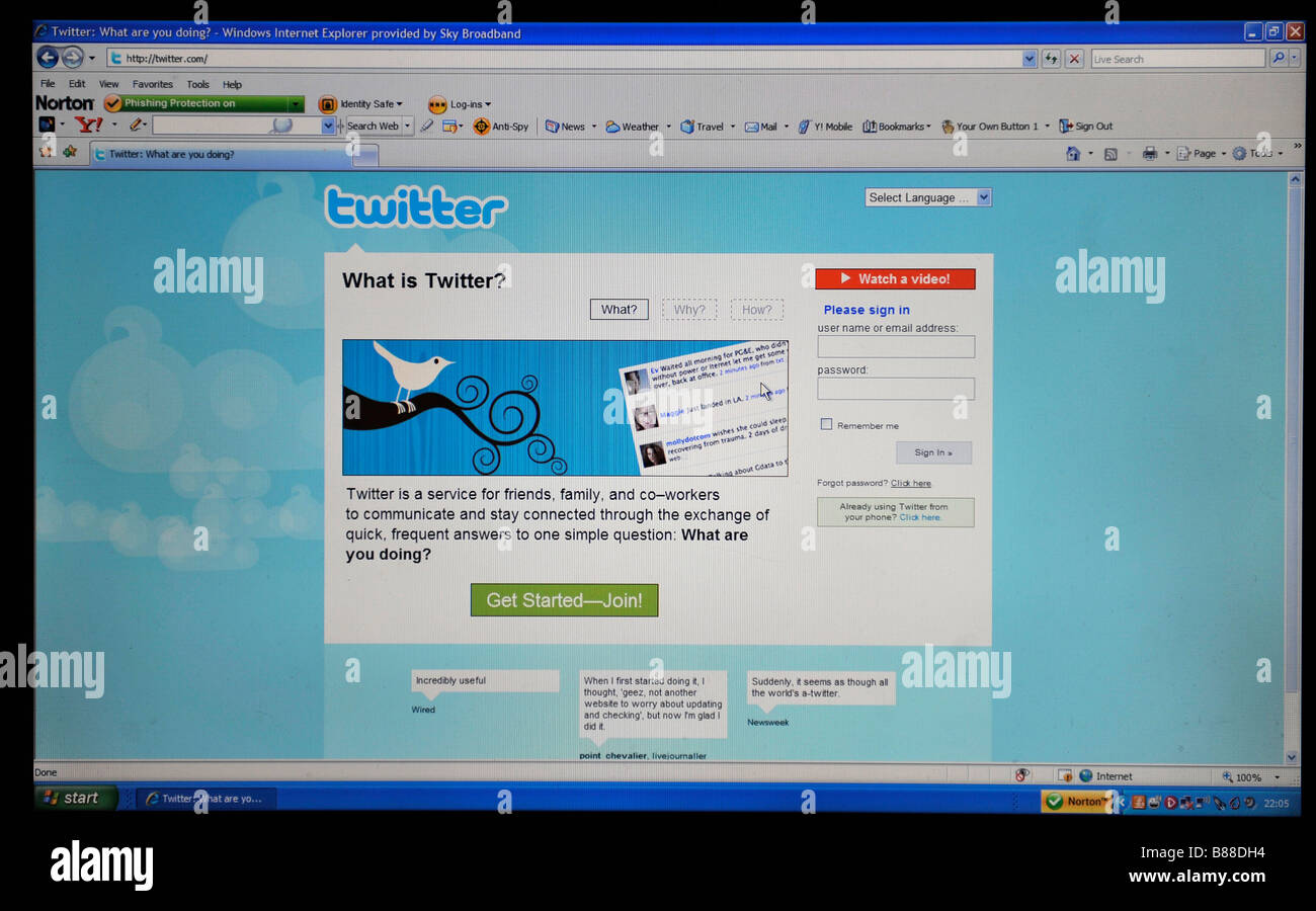 Social networking website Twitter www.twitter.com Stock Photo
