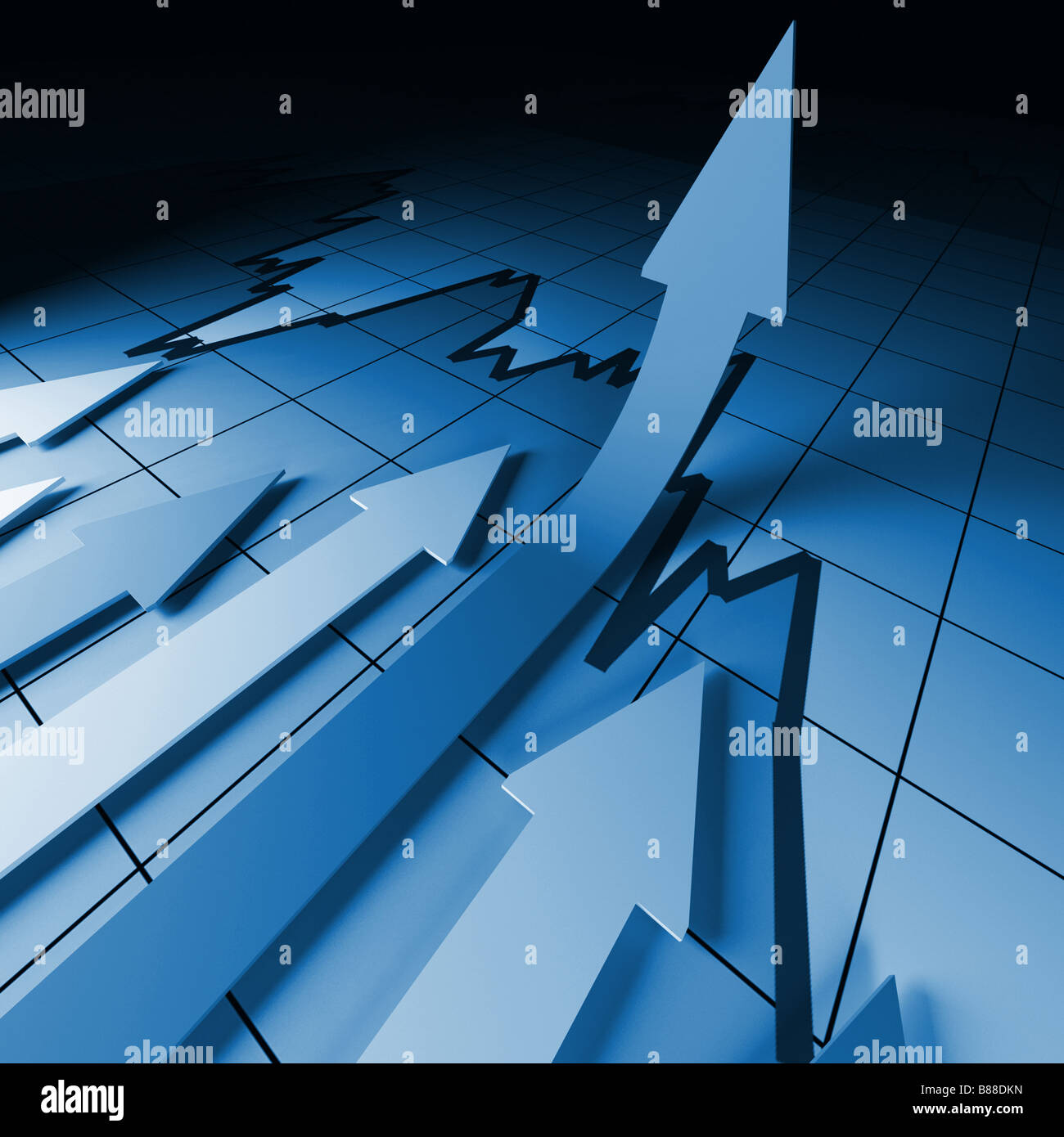 3d business background image arrow on stat Stock Photo - Alamy