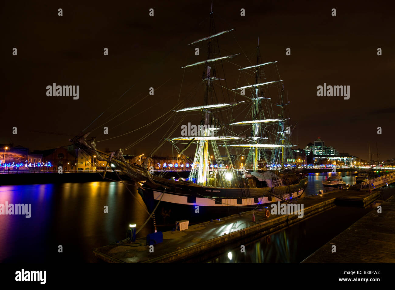 Jeanie Johnston three masted sailing barque, in Dublin, Ireland Stock Photo