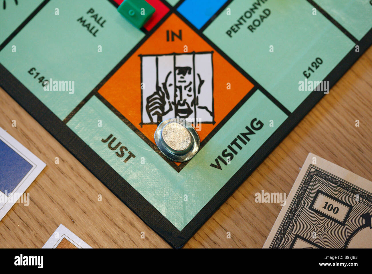 The Jail box in the board game Monopoly. Stock Photo