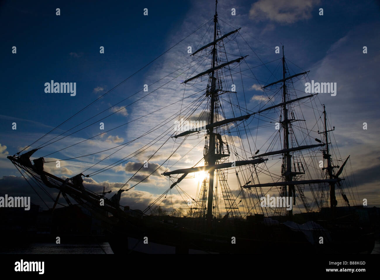 Jeanie Johnston three masted sailing barque, in Dublin, Ireland Stock Photo