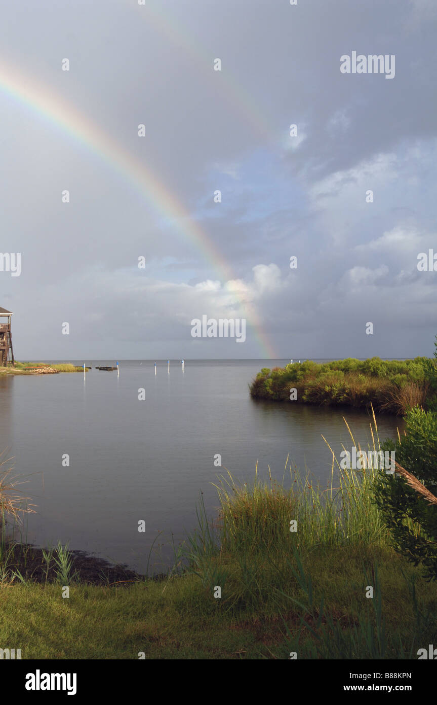 double rainbow over Pamlico Sound, Outer Banks, North Carolina Stock Photo Alamy