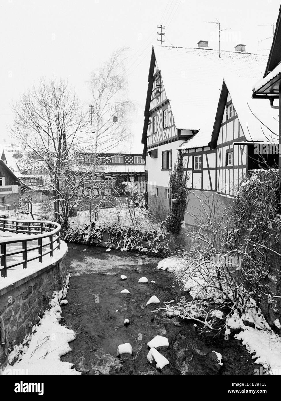 Snow scene Black Forest Germany Stock Photo