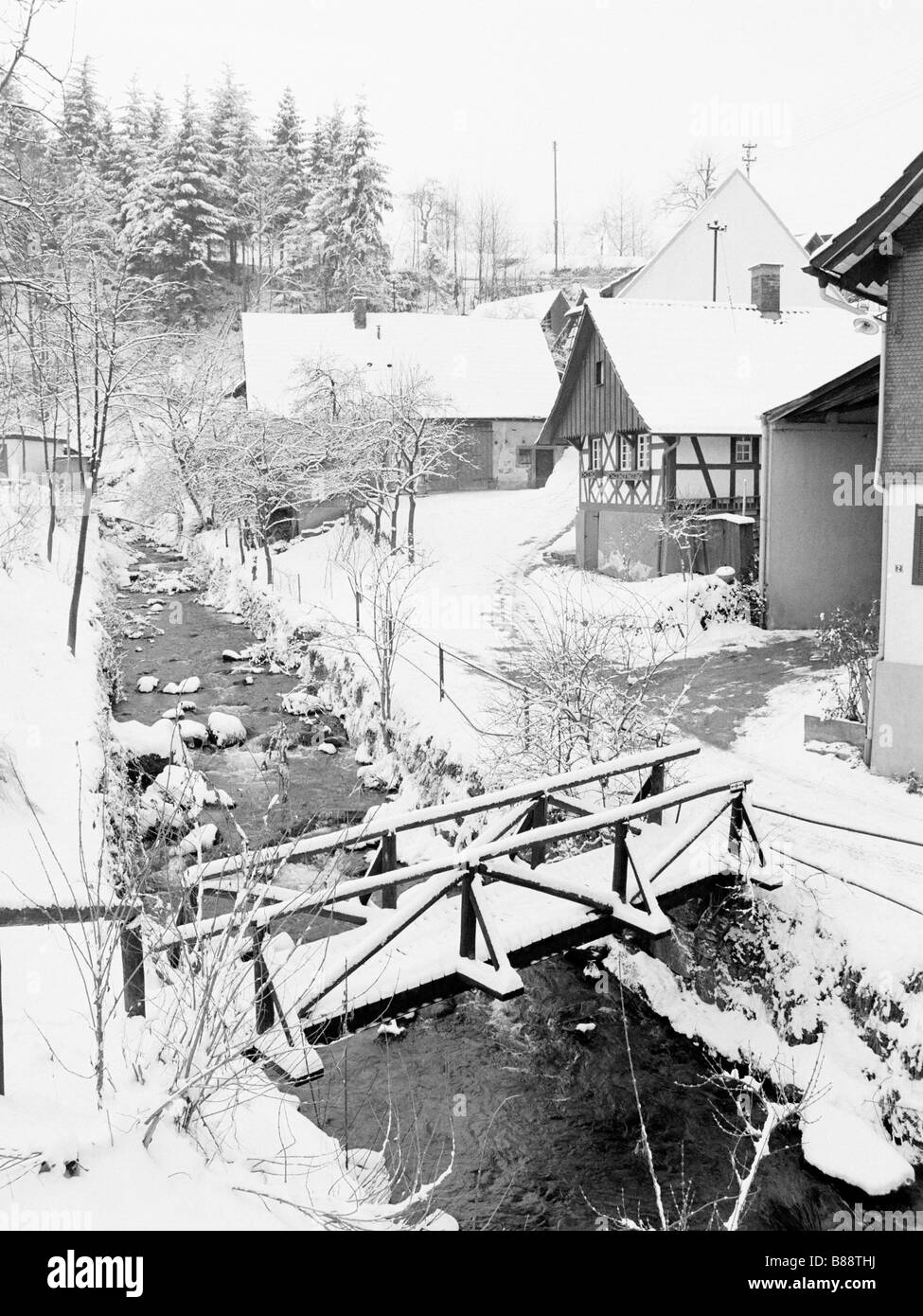 Black forest schwarzwald germany bridge Black and White Stock Photos