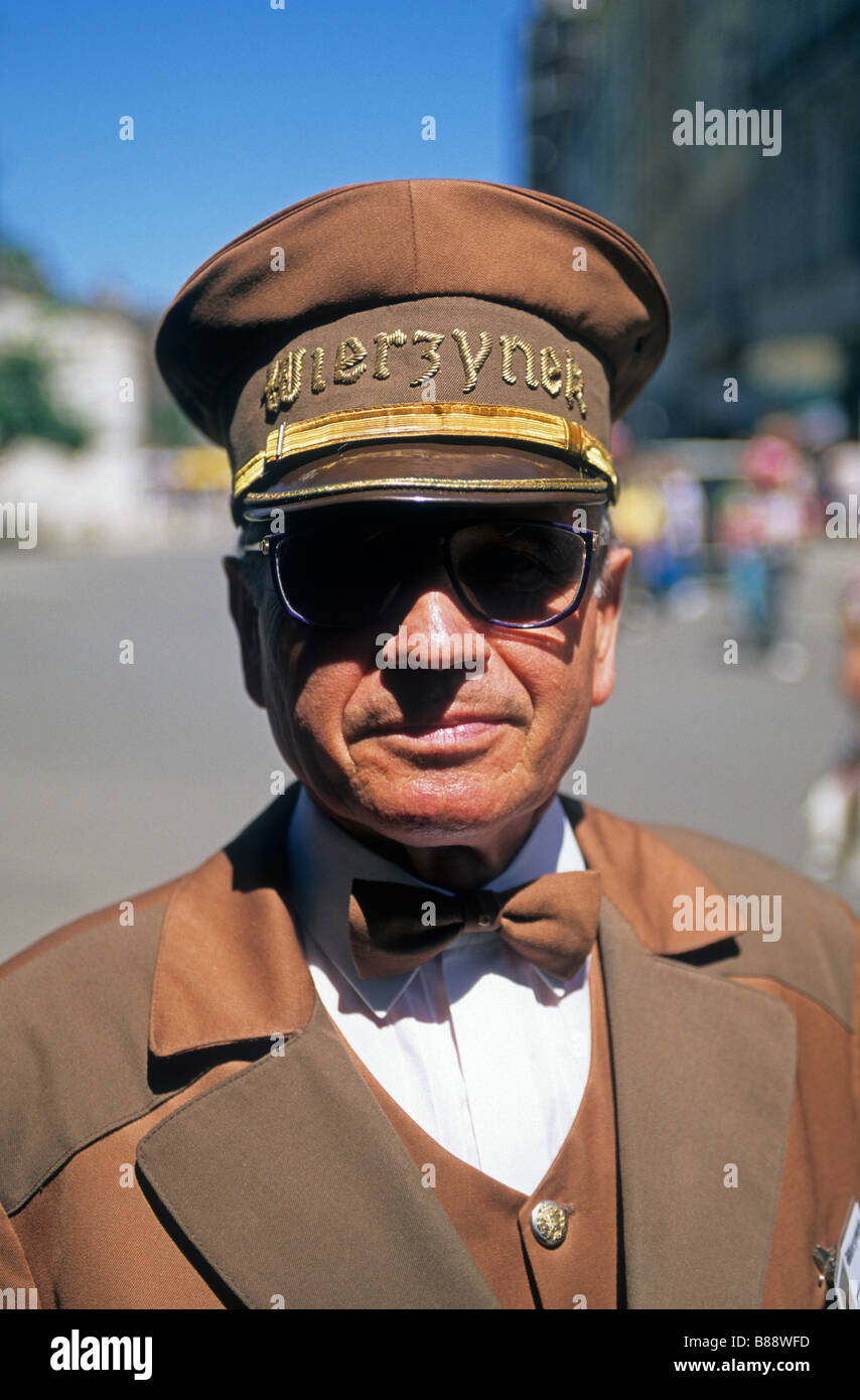 eastern europe poland krakow market square a hotel doorman Stock Photo