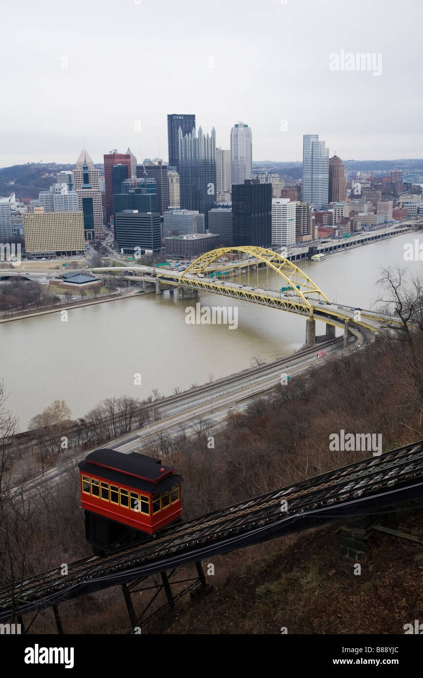 Duquesne Incline cable car Pittsburgh Stock Photo Alamy