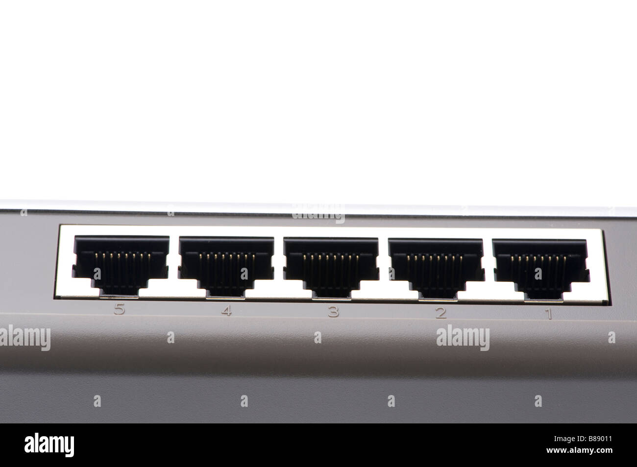 object on white ETHERNET switch close up Stock Photo - Alamy