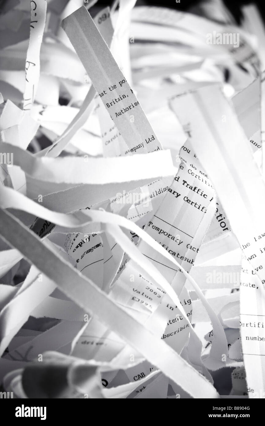 Security shredded paper Stock Photo