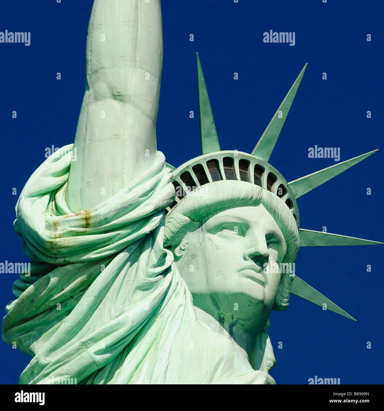 Close up of the Statue of Liberty in New York Harbour Stock Photo