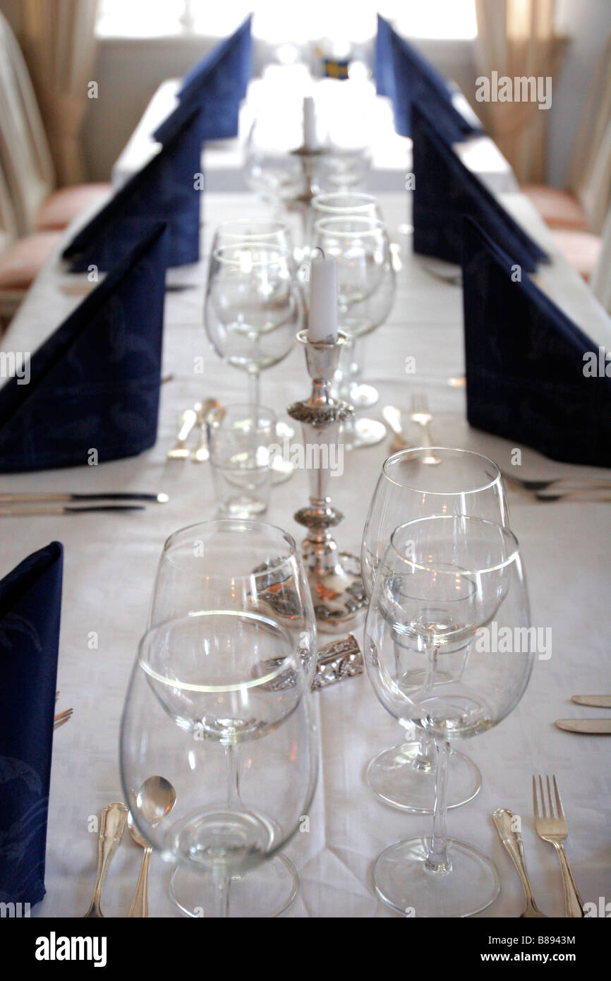 A dining table made up for an elegant dinner Stock Photo Alamy