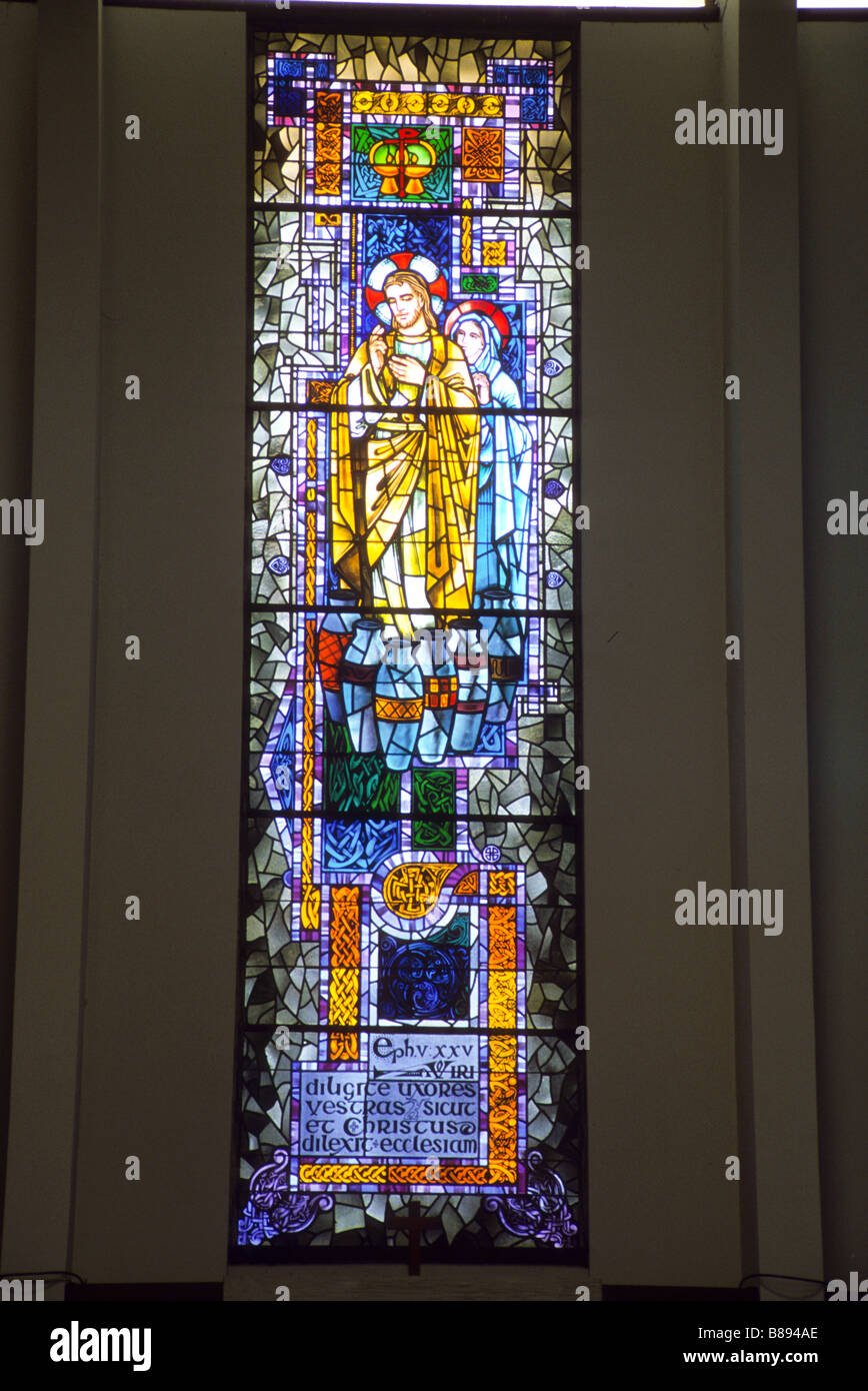 Stained glass window in church Stock Photo - Alamy