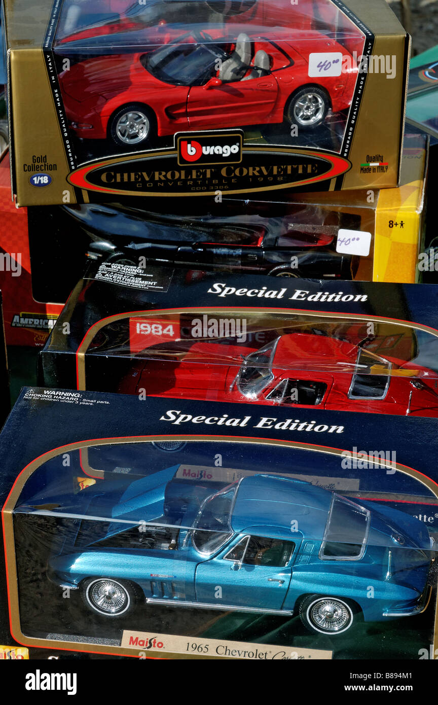 Collectors toy cars in boxes Stock Photo