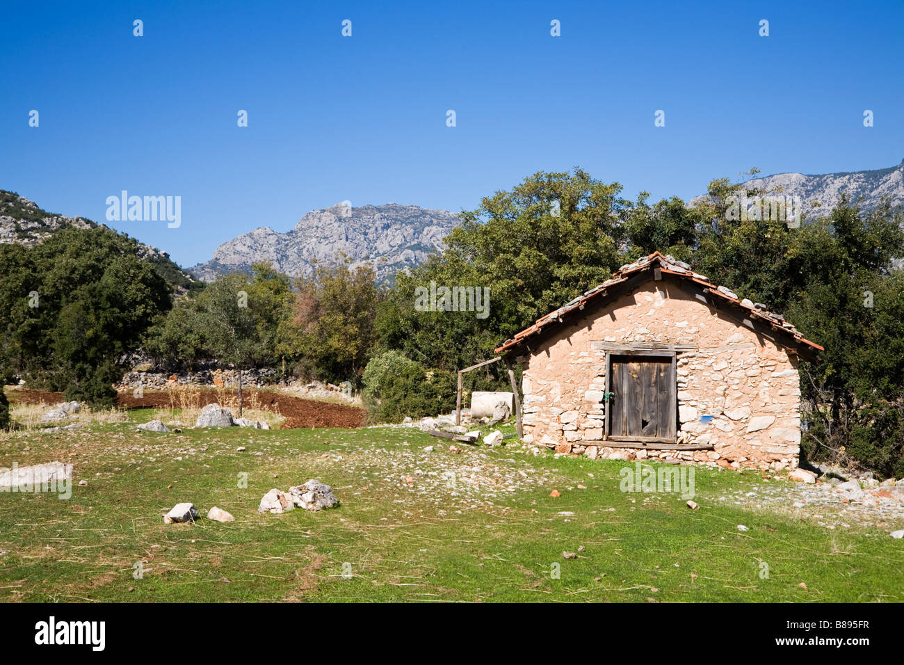 A Turkish farm building within countryside near Sidyma Durdogna in the