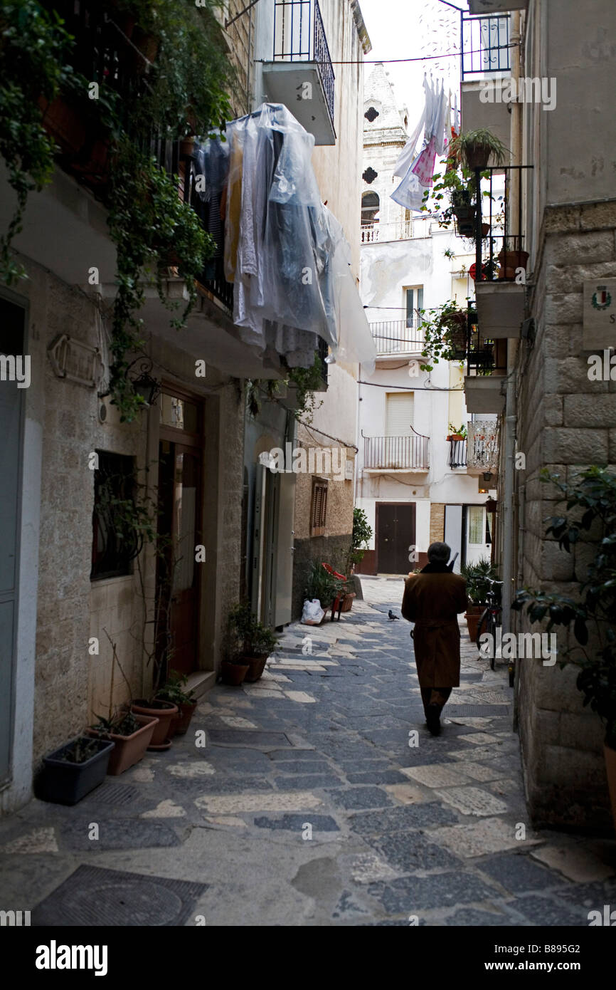 A street in Bari Vecchia, southern Italy. Stock Photo