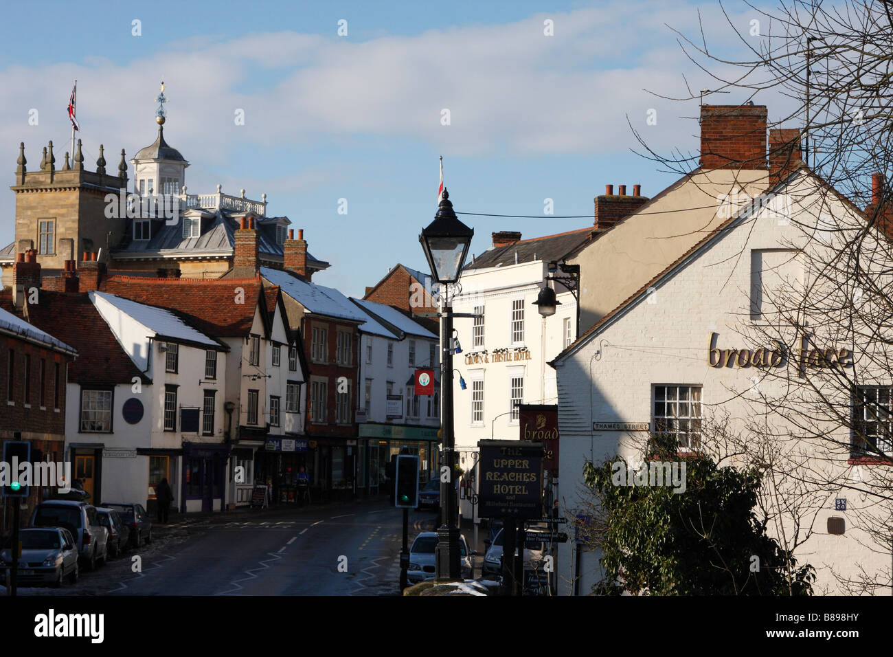 View along 'Bridge Street', Abingdon Town Centre, Oxfordshire, England, UK, Europe Stock Photo