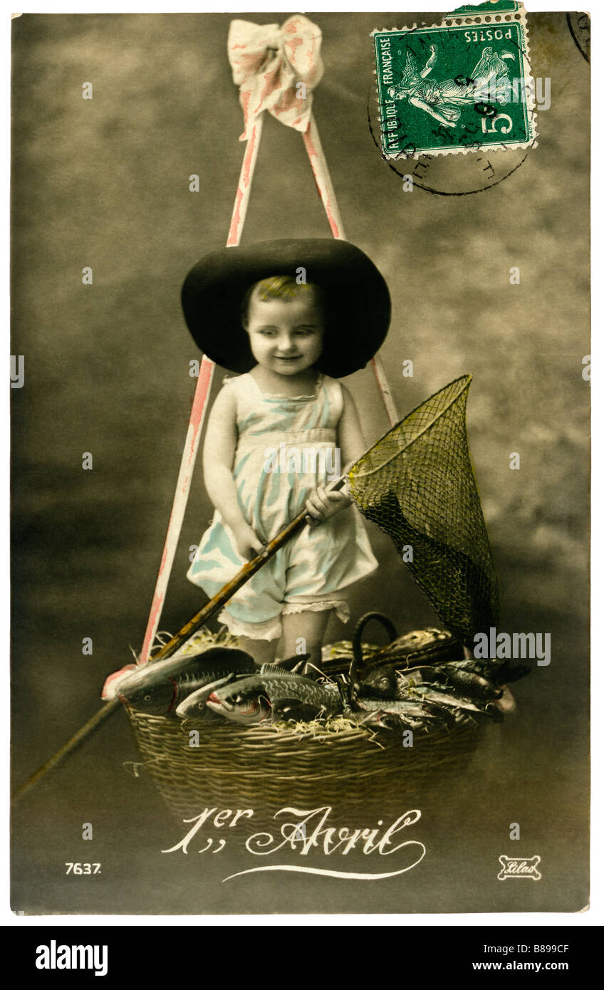 Carte postale Poisson d'Avril / April Fools day postcard @1900 Carte postale Poisson d'Avril / April Fools day postcard @1900