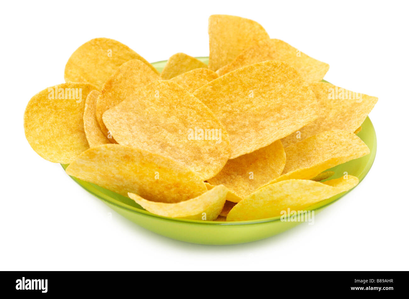 Bowl of Potato Crisps/Chips Stock Photo