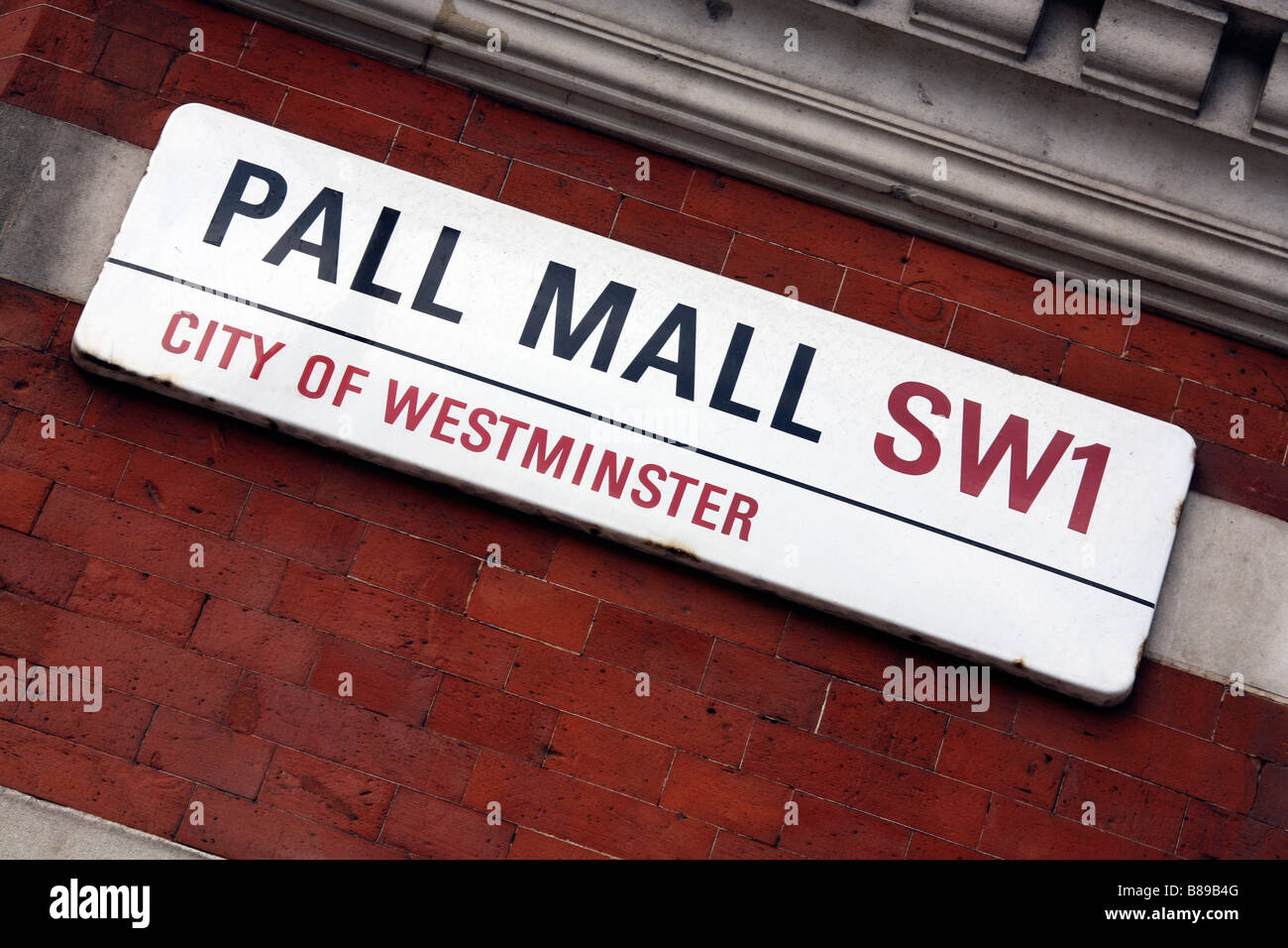 Pall Mall sign, London Stock Photo